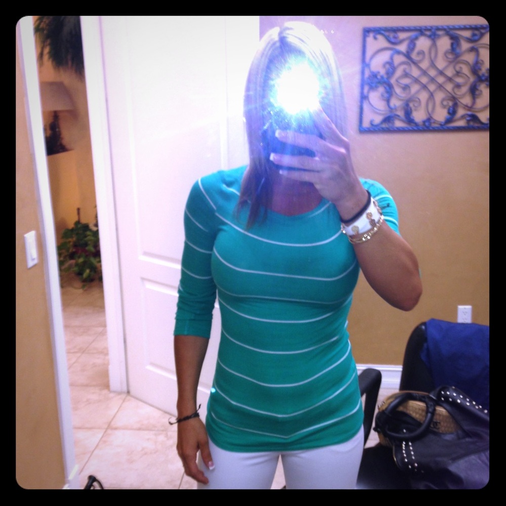 Longsleeve Teal stripe Top